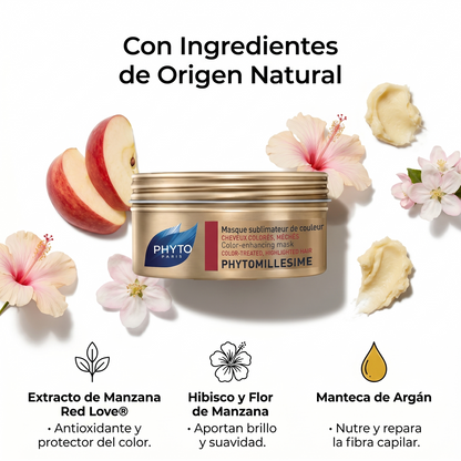 PHYTO Paris Phytomillesime Mascarilla Antioxidante para Cabello Teñido y con Mechas | Tratamiento Reparador e Hidratante que Nutre, Protege y Prolonga la Intensidad del Color