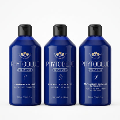 PHYTOBLUE Ocean Liss Kit Alisador de Cabello Profesional Tratamiento Antifrizz y Reducción de Volumen