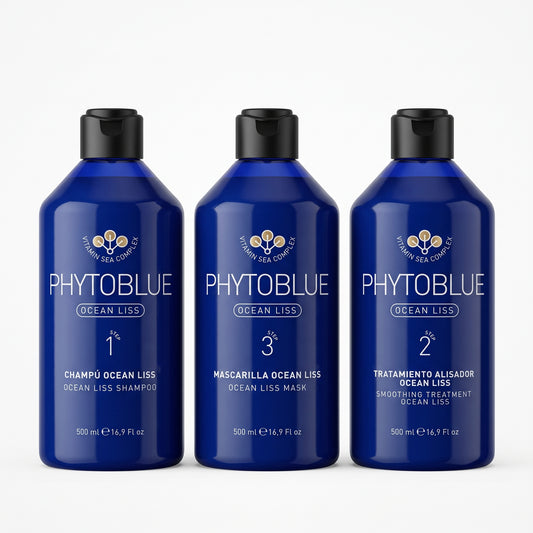 PHYTOBLUE Ocean Liss Kit Alisador de Cabello Profesional Tratamiento Antifrizz y Reducción de Volumen