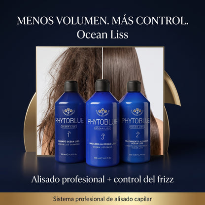PHYTOBLUE Ocean Liss Kit Alisador de Cabello Profesional Tratamiento Antifrizz y Reducción de Volumen