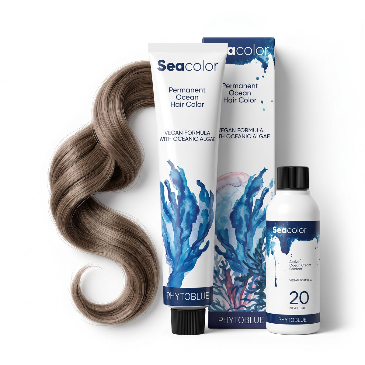 PHYTOBLUE Sea Color Tinte Permanente Profesional Para Cabello Vegano Sin PPD