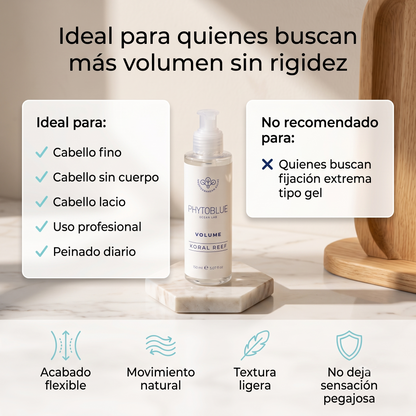 Crema para Peinar Voluminizadora PHYTOBLUE Koral Reef Volume 150 ml | Volumen para Cabello Fino