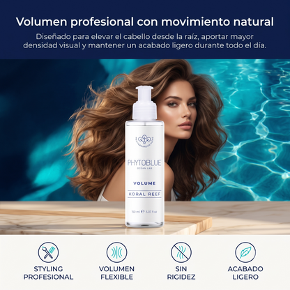 Crema para Peinar Voluminizadora PHYTOBLUE Koral Reef Volume 150 ml | Volumen para Cabello Fino