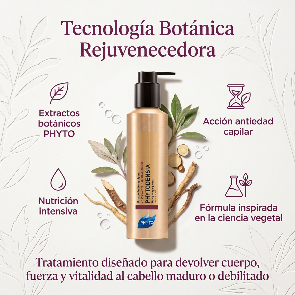 PHYTO PARIS Phytodensia Mascarilla Densificante para Cabello Fino | Aporta Volumen, Densidad y Vitalidad