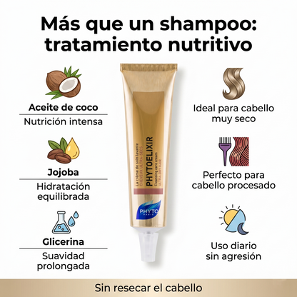 PHYTO PARIS Phytoelixir Crema Lavante Nutritiva para Cabello Muy Seco e Hidratación Profunda