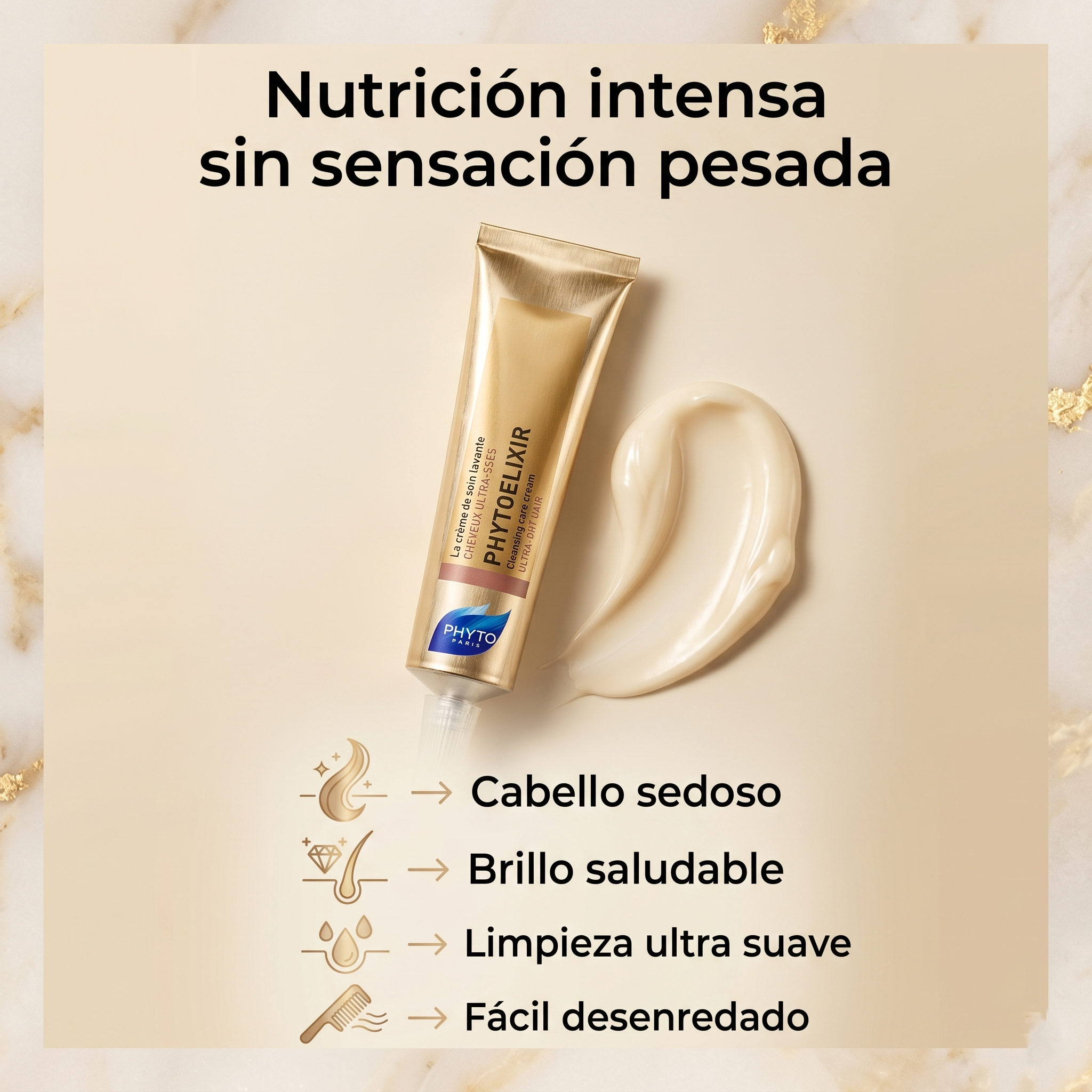 PHYTO PARIS Phytoelixir Crema Lavante Nutritiva para Cabello Muy Seco e Hidratación Profunda