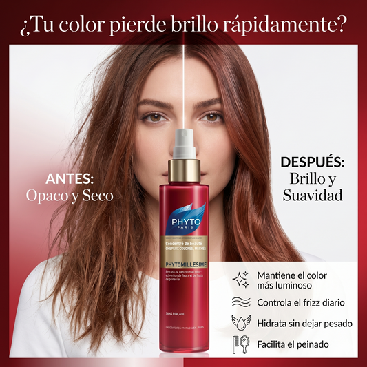 PHYTO PARIS Phytomillesime Concentrado Leave In para Cabello Teñido y con Mechas | Tratamiento Sin Enjuague Antifrizz con Hidratación, Brillo y Protección del Color