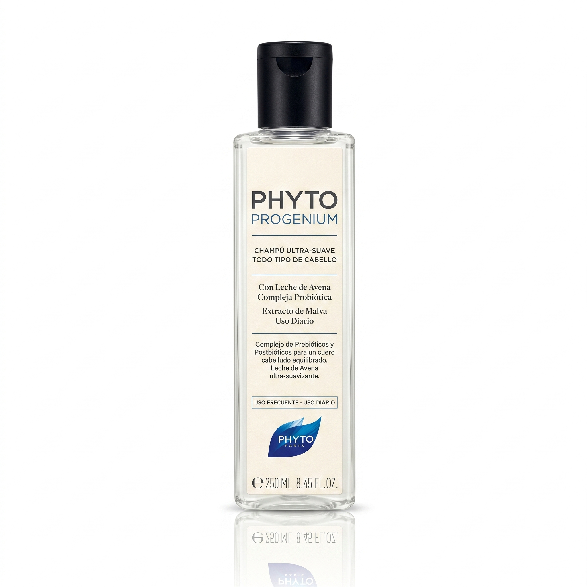 PHYTO PARIS Phytoprogenium Shampoo Hidratante Profesional para Cabello Seco y Sensible | Shampoo Suave de Uso Diario con Base Botánica, Limpieza Equilibrante, Brillo Intenso, Suavidad Extrema y Control de Frizz