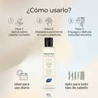 PHYTO PARIS Phytoprogenium Shampoo Hidratante Profesional para Cabello Seco y Sensible | Shampoo Suave de Uso Diario con Base Botánica, Limpieza Equilibrante, Brillo Intenso, Suavidad Extrema y Control de Frizz