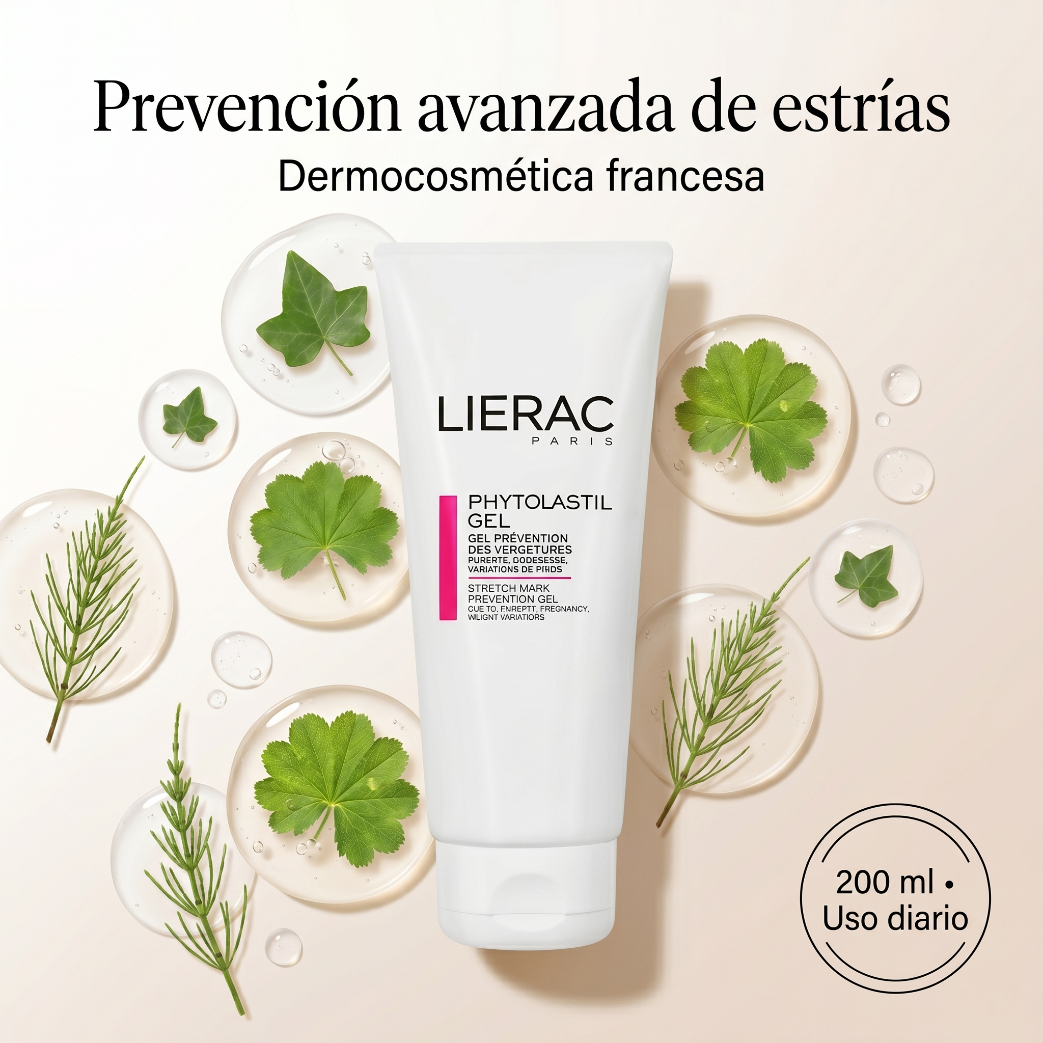 LIERAC Phytolastil Gel Anti Estrías Preventivo Embarazo Mejora Elasticidad y Firmeza de la Piel Crema Corporal Reafirmante