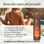 ARUAL Protector Solar SPF 50+ Spray Dermatológico Resistente al Agua Protección UVA UVB Para Piel Sensible Acabado Invisible 200 Ml