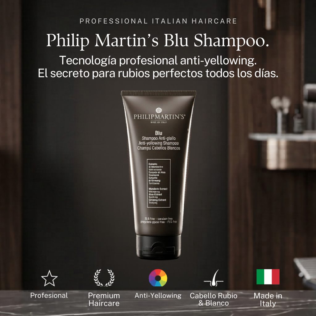 PHILIP MARTIN’S Blu Shampoo Matizador Anti Amarillo para Rubios y Canas 200 ml