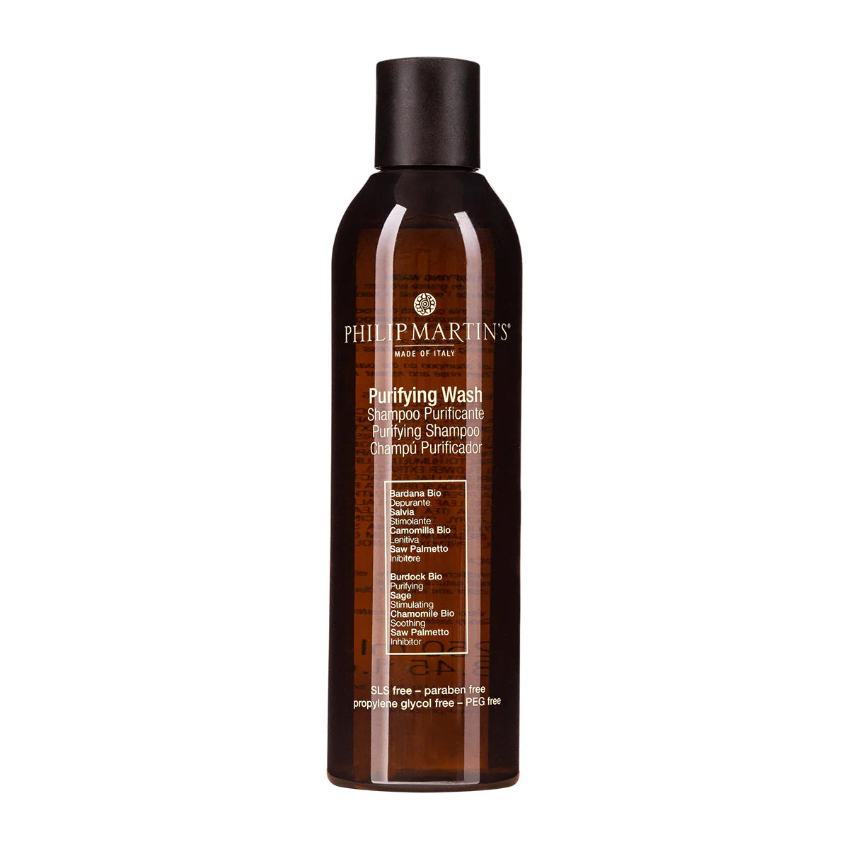 PHILIP MARTIN’S Purifying Wash Shampoo: Limpieza purificante que equilibra el cuero cabelludo graso.