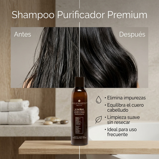 PHILIP MARTIN’S In Oud Wash Shampoo Purificador 250ml | Limpieza sensorial y brillo