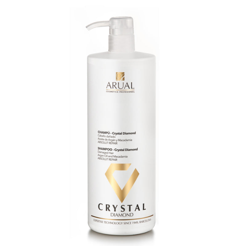 ARUAL Crystal Diamond Shampoo TAMAÑO PROFESIONAL: Limpieza nutritiva con brillo y suavidad para cabellos secos.