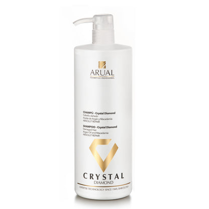 ARUAL Crystal Diamond Shampoo TAMAÑO PROFESIONAL: Limpieza nutritiva con brillo y suavidad para cabellos secos.