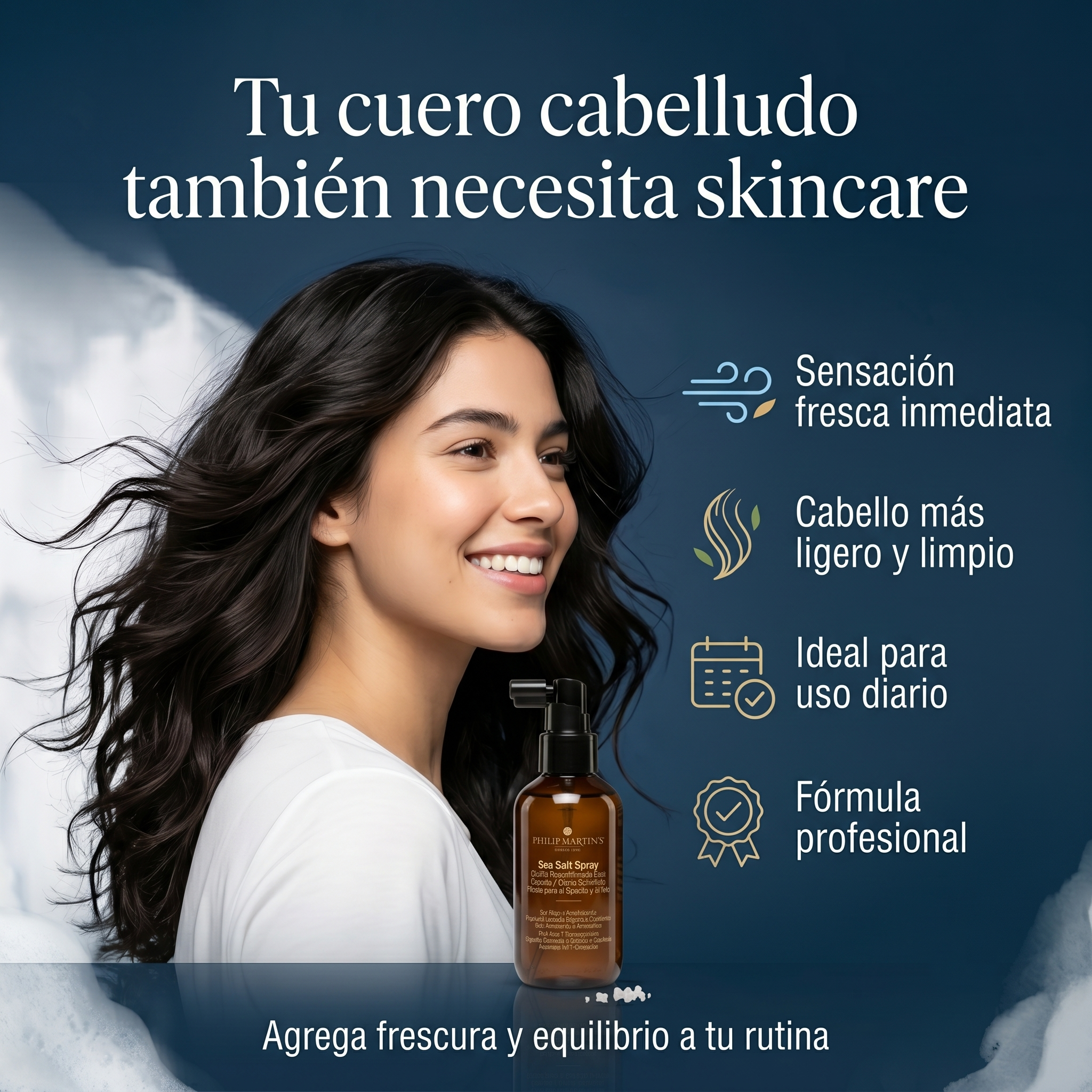 PHILIP MARTIN’S Sea Salt Spray Antifrizz Para Textura y Volumen Profesional 150 ml Tratamiento Capilar.