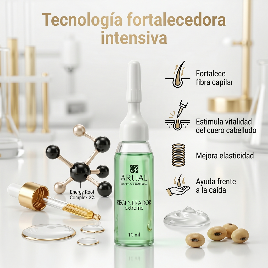 ARUAL Ampolletas Anticaída Regeneradoras Con Queratina Tratamiento Intensivo Fortalecedor Para Cabello Débil Quebradizo y Dañado 8 Ampolletas de 10ml